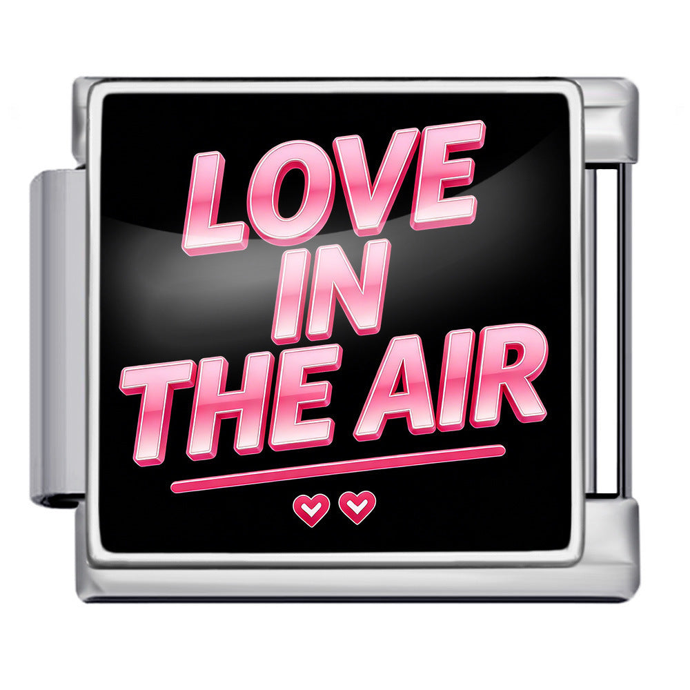 Wholesale Titanium Steel Love Series Square Pattern Modular Bracelet For Valentine S Day Gifts