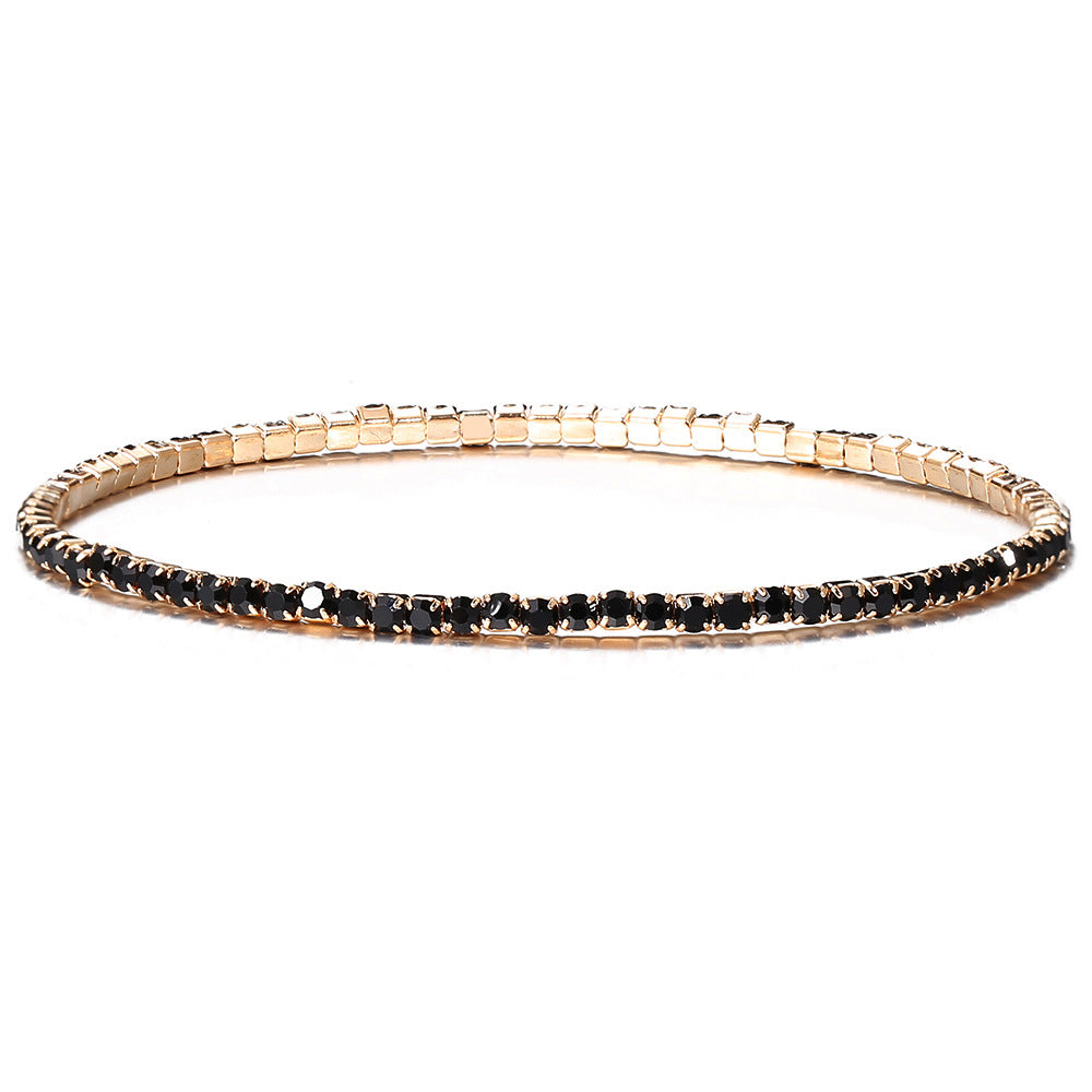 Wholesale Inlaid Colorful Diamond Bracelet Multi-color Rhinestone Elastic Bracelet for Women Layered Bracelet Set ACC-BT-HZS004