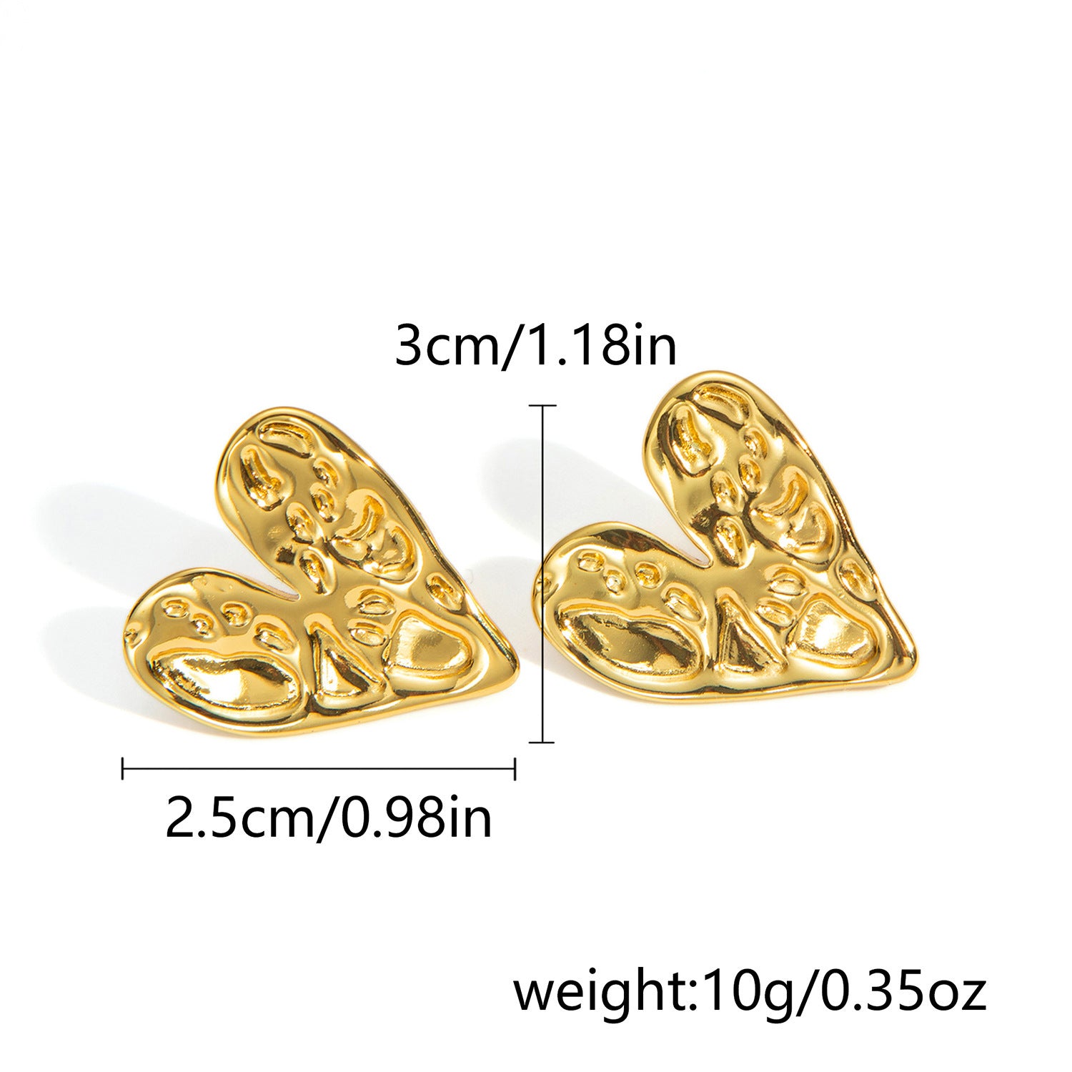 Wholesale Retro geometric earrings creative stainless steel round love pleated earrings