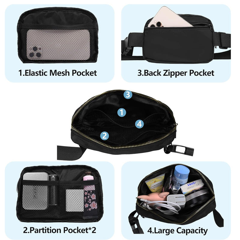 Wholesale Outdoor Sports Crossbody Bag Mobile Phone Bag Nylon  Waist Bag Belt Bags