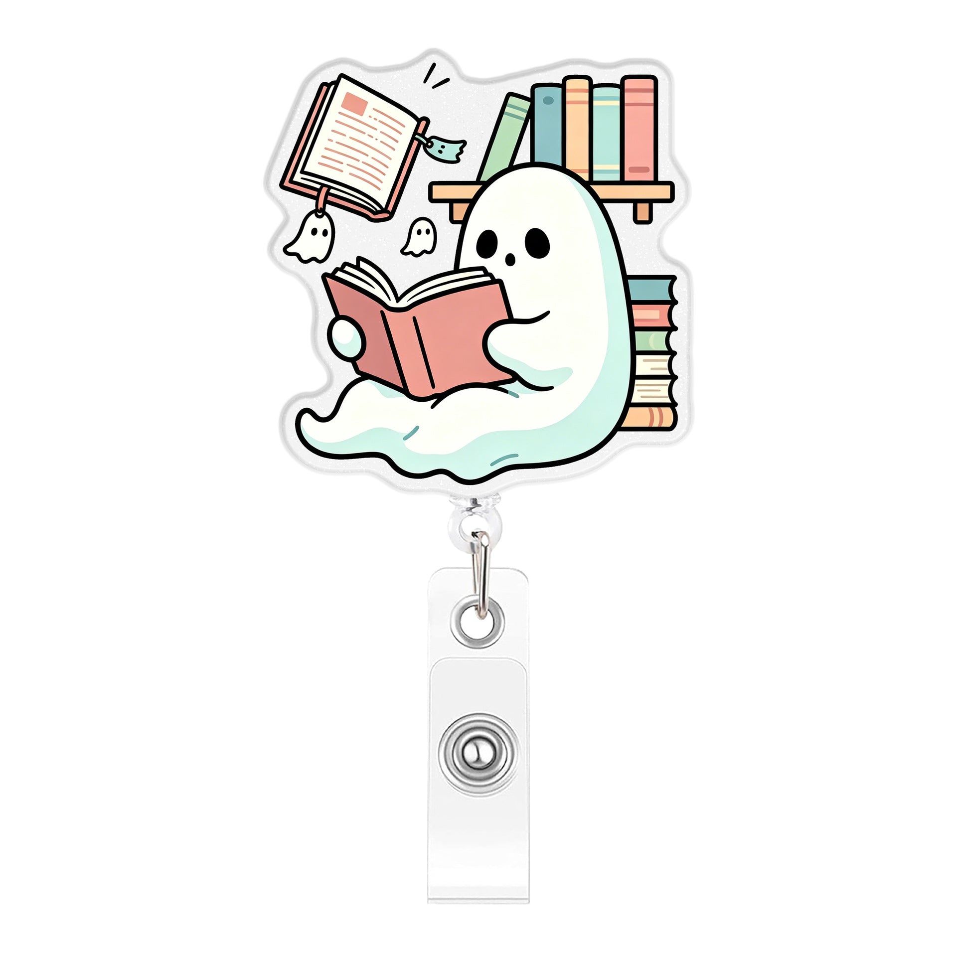 Wholesale Trendy BOO Campus Back To School Retractable Badge Clip Plastic Student ID Holder