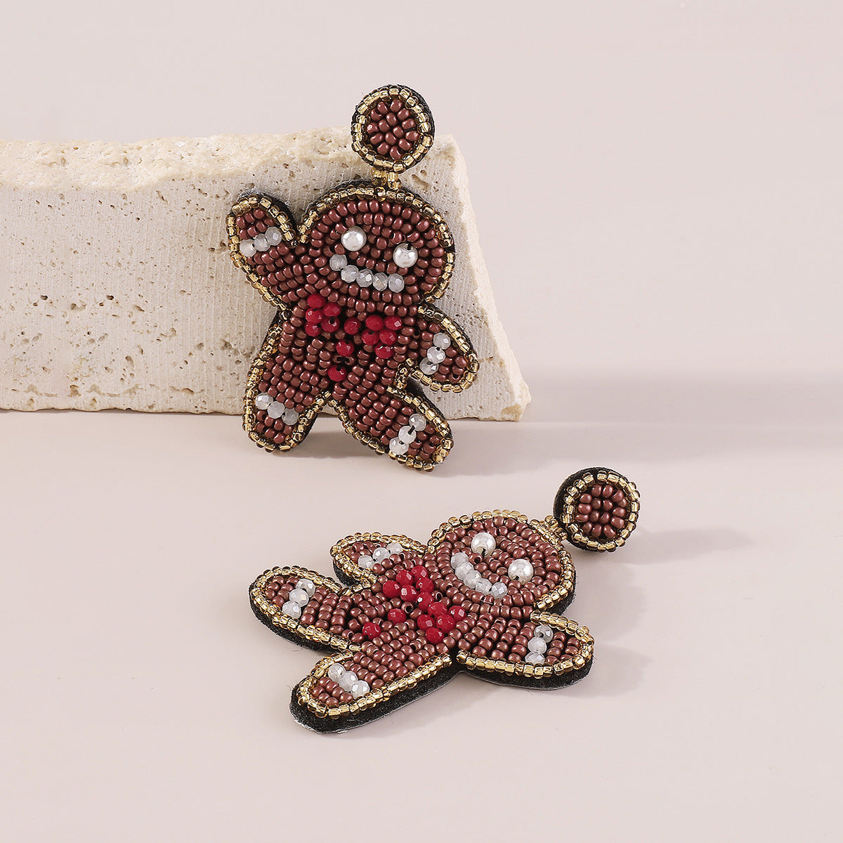 Wholesale  Bohemian Christmas Color Gingerbread Man Earrings