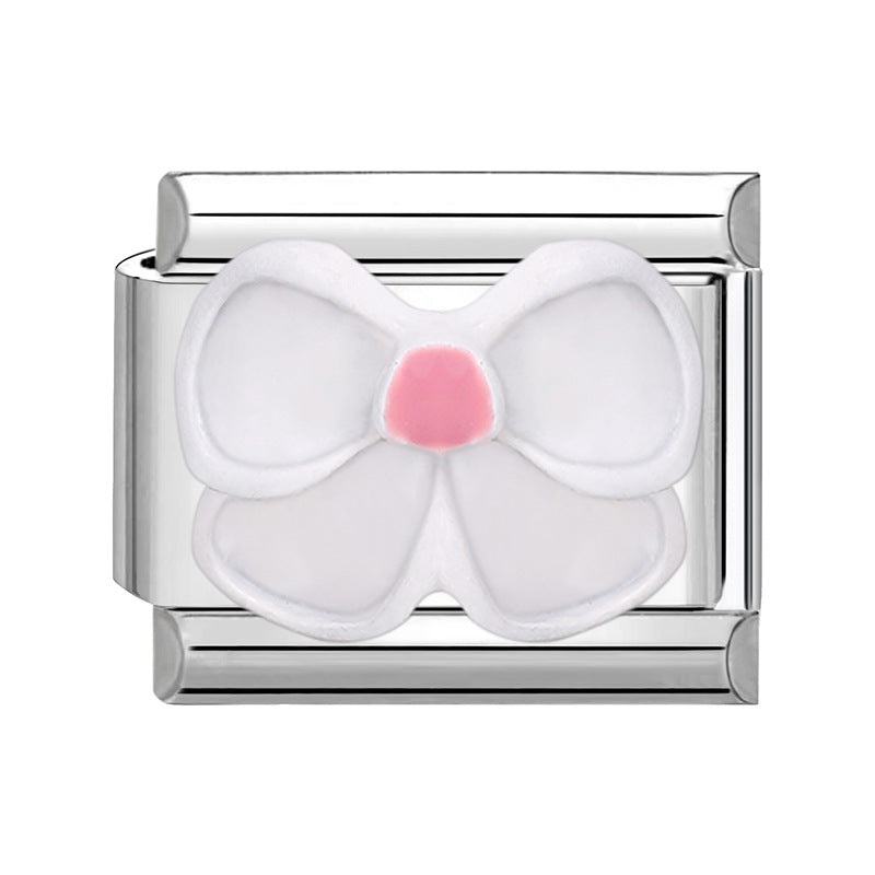 Wholesale Italian Charm Bracelet 9mm DIY Splicing Bow Patch Stainless Steel Composable Bracelet