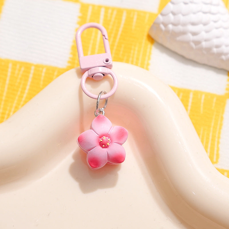 Wholesale Resin Cherry Blossom Macaron Keychain Bag Charm Decorative Accessory Gift