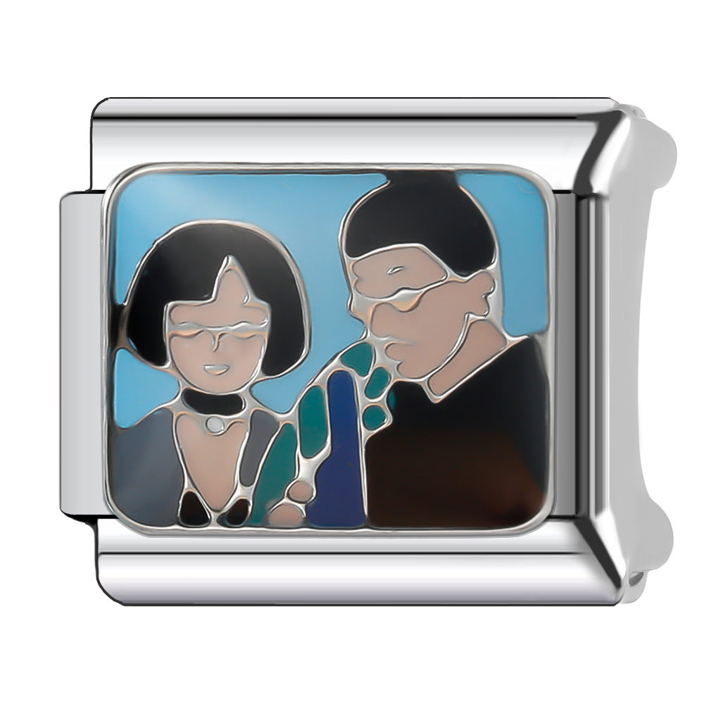 Wholesale Italian Charm Bracelet 9mm DIY 9MM Single  Creative Stainless Steel Composable Bracelet