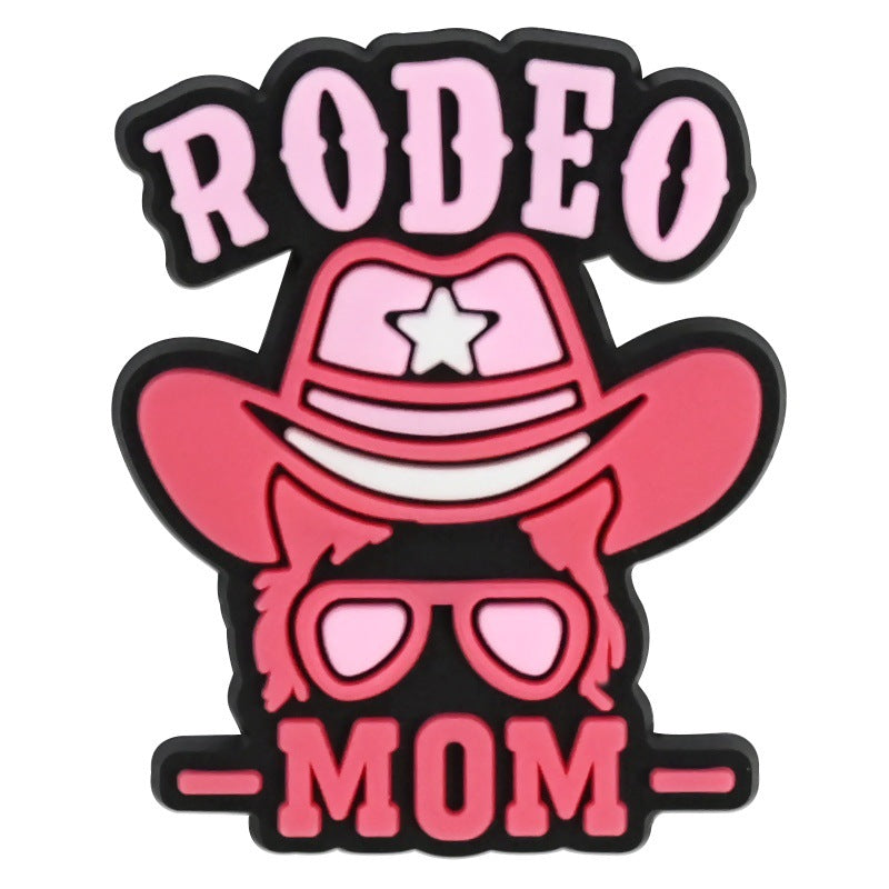 Wholesale Chic Pink Cowgirl Shoe Charms PVC Soft Rubber DIY Garden Shoe Decor