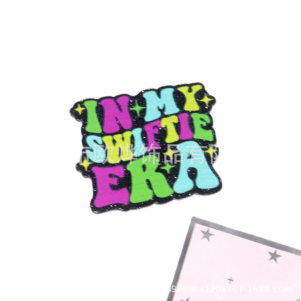 Wholesale 10pcs DIY Flatback cartoon letters cute Acrylic Flatback Badge Reels Retractable Keychain DIY Accessories