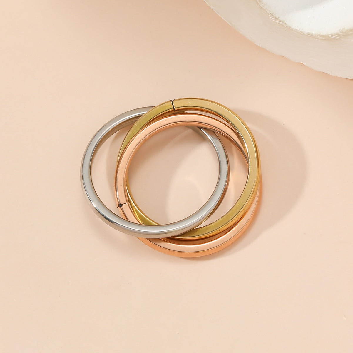 Wholesale  three-color titanium steel three-ring