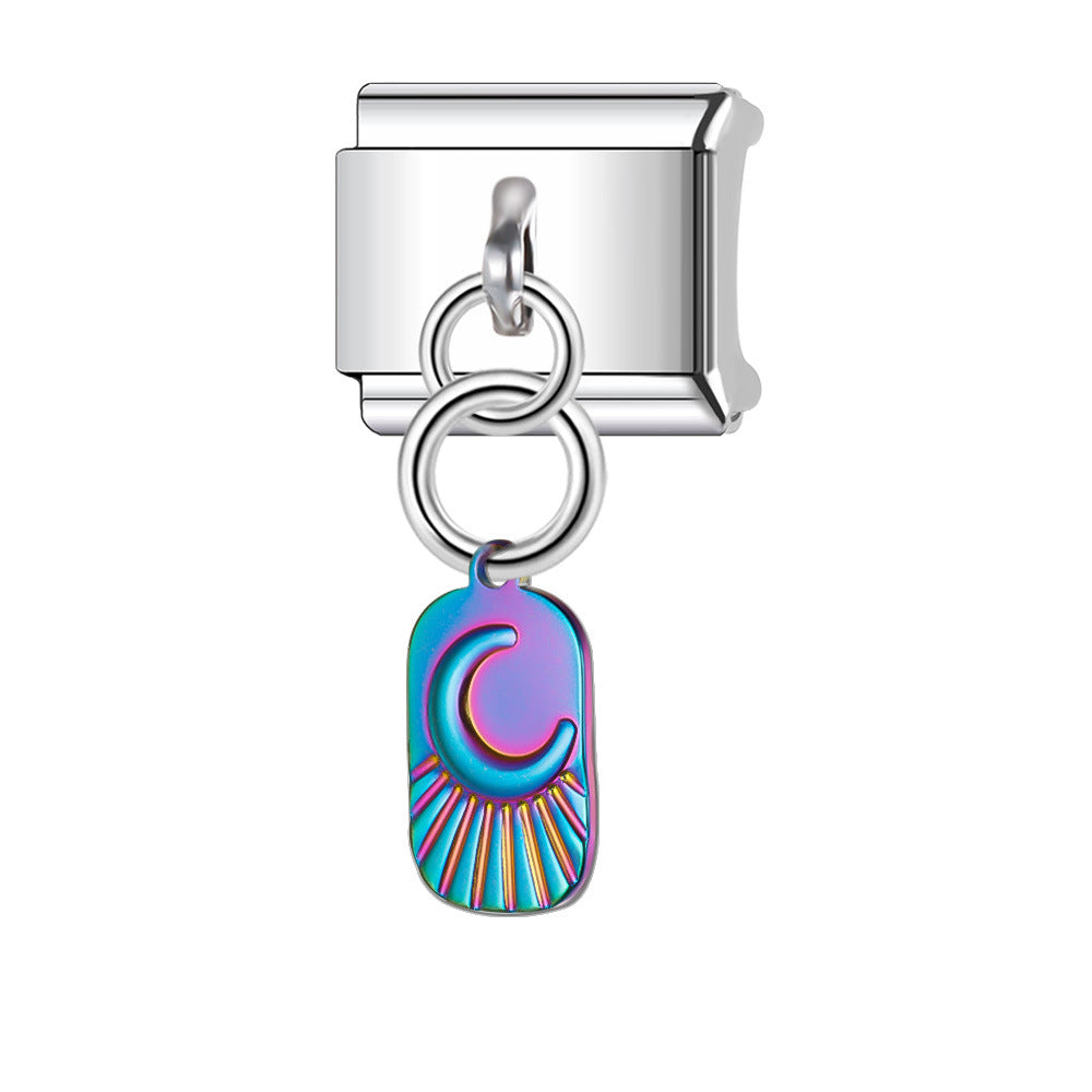 Wholesale Italian Charm Bracelet 9mm DIY Splicing Stainless Steel Laser Personalized Composable Bracelet