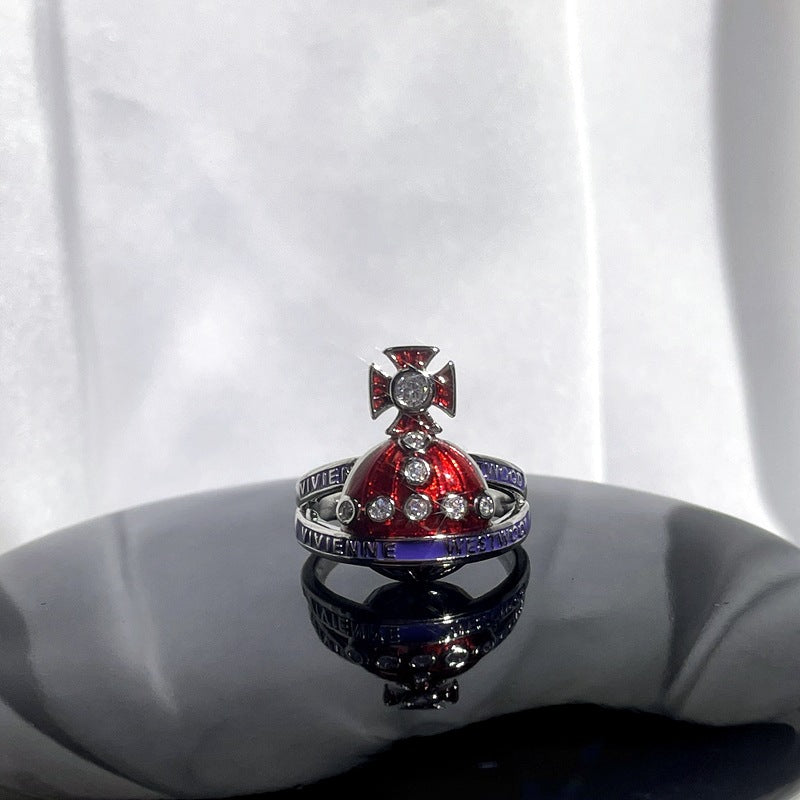 Wholesale  red enamel sweet cool punk ring