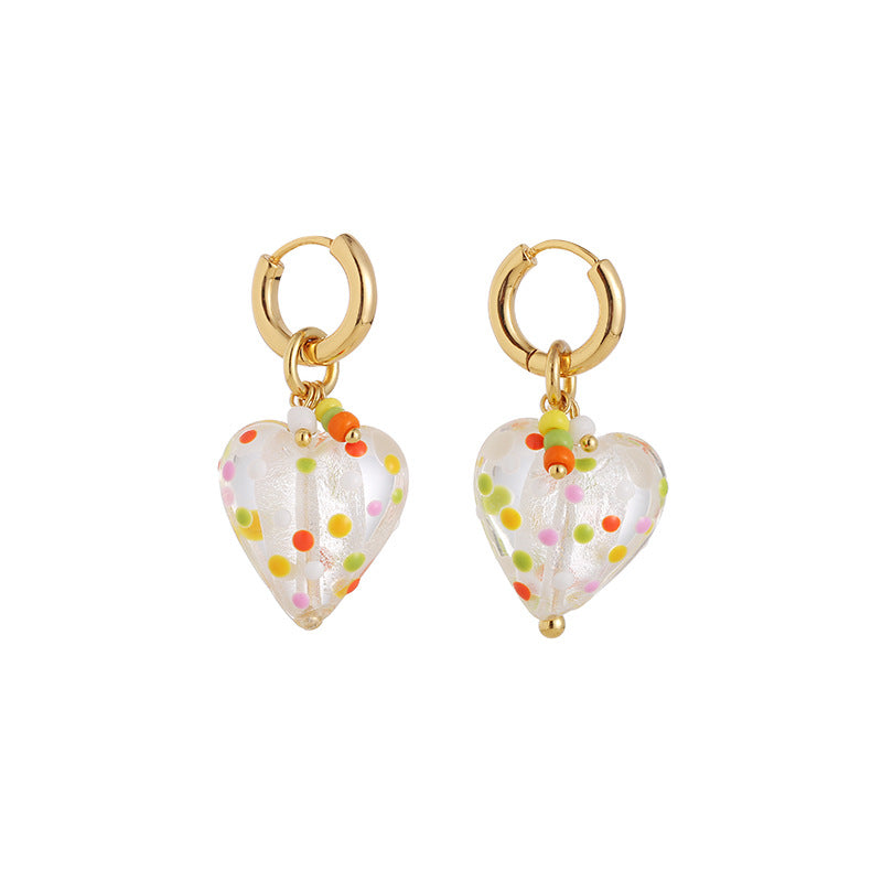 Wholesale cute colorful lovely star rabbit glaze earrings