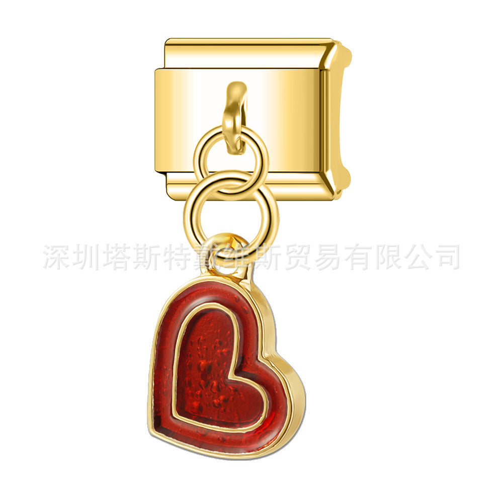 Wholesale Heart-Shaped 9mm Alloy Electroplated Pendant – DIY Bracelet Charm,  Boutique Resale Jewelry Accessory
