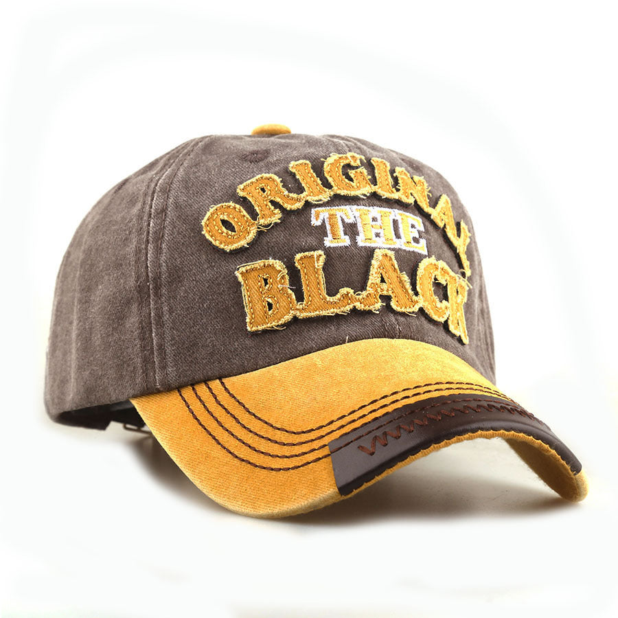Wholesale Embroidered Black Washed Cotton Baseball Cap