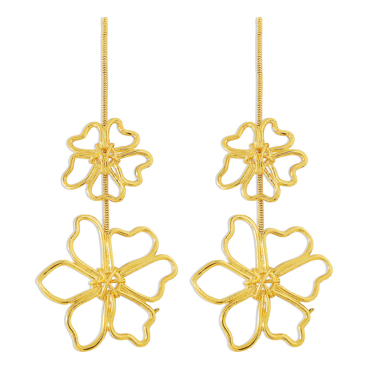 Wholesale spring and summer metal simple flower earrings