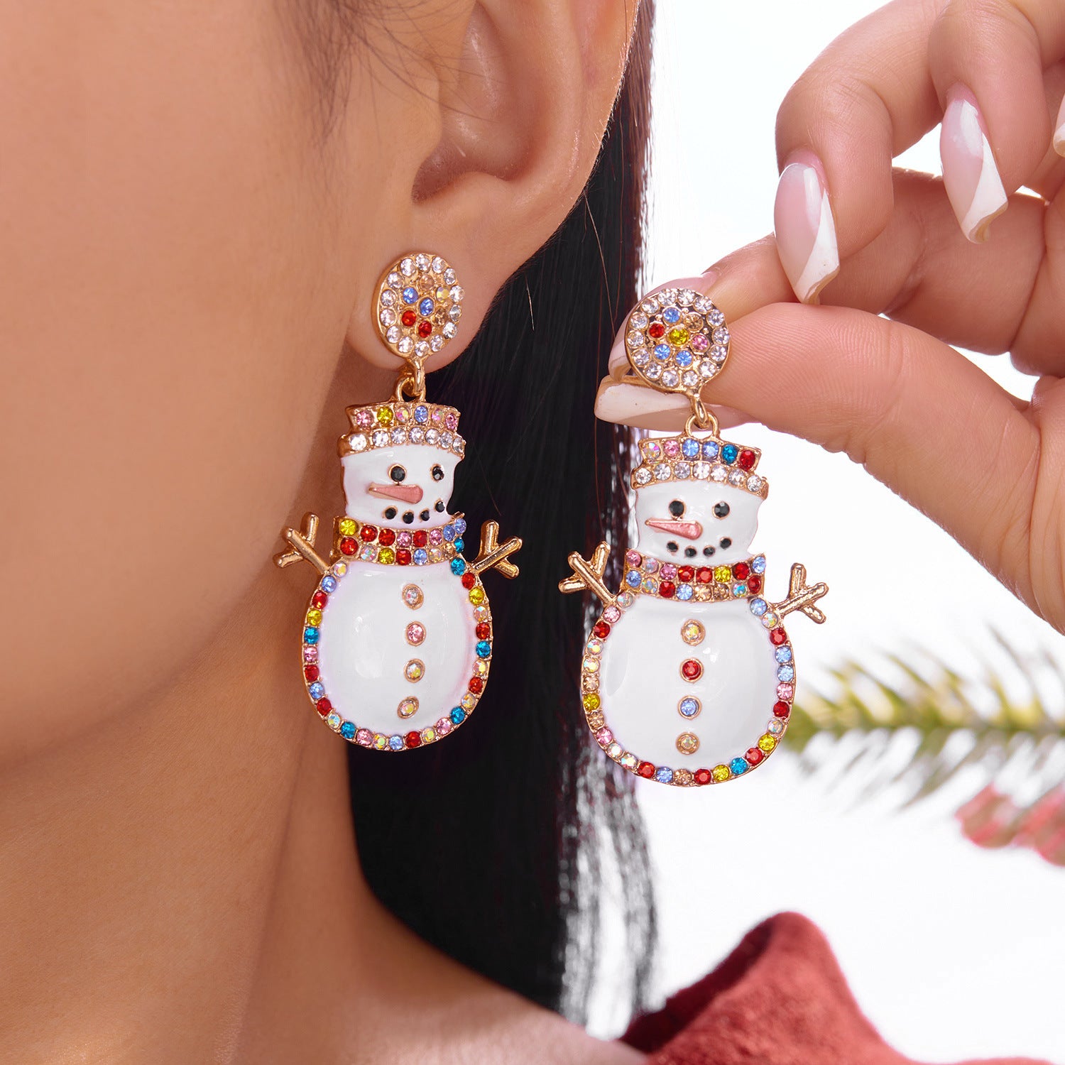 Wholesale Christmas party  colorful bells earrings