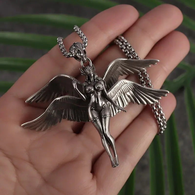 Wholesale  four-winged angel pendant necklace