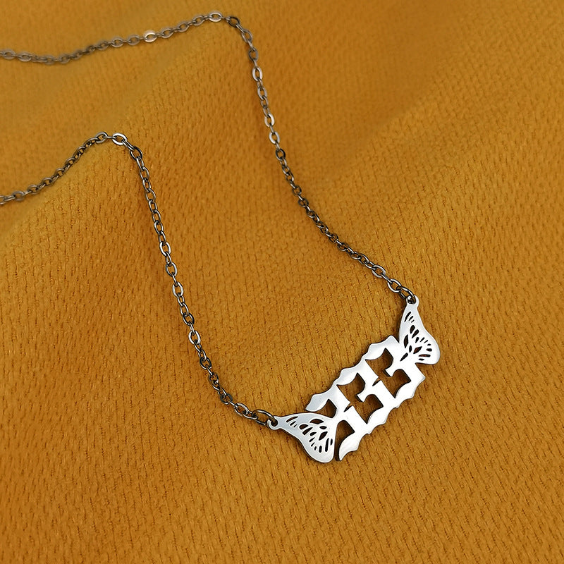 Wholesale 18K Gold Chain Stainless Steel Angel Number Necklaces ACC-NE-GuDi004