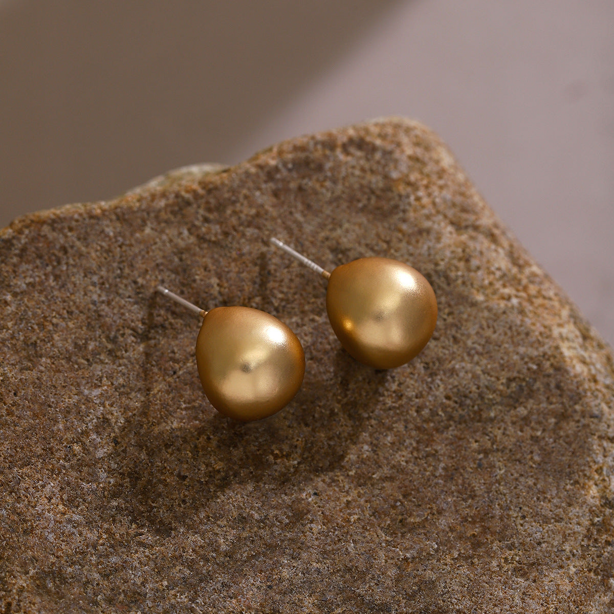 Wholesale Silver Needle Irregular Round Bead Hollow Geometric Earrings