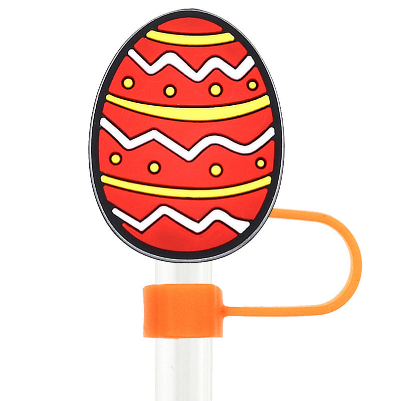 Wholesale Random 100pcs Easter 10mm PVC Soft Straw Tube Cap ACC-SCR-RYY088