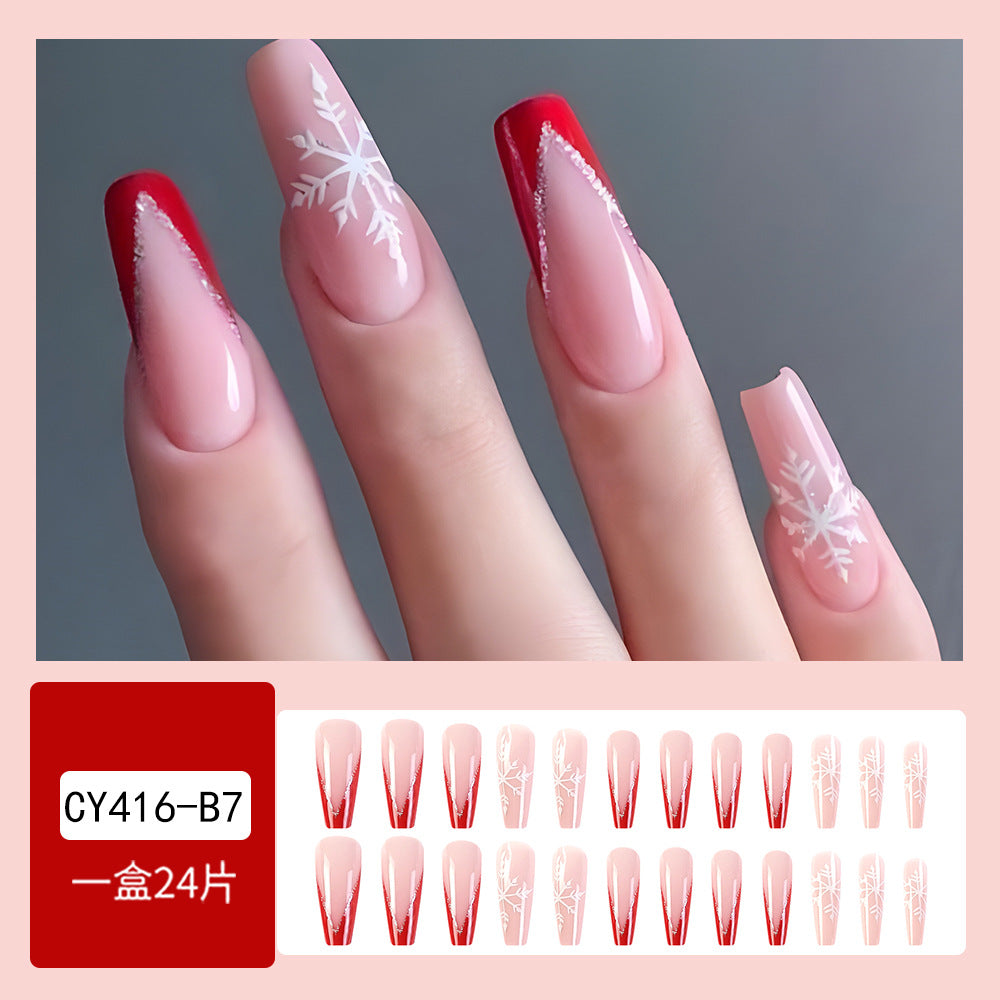 Wholesale 24 Pieces/box Christmas Snowflake Nails Kits Nail Stickers ACC-NS-QXJ033