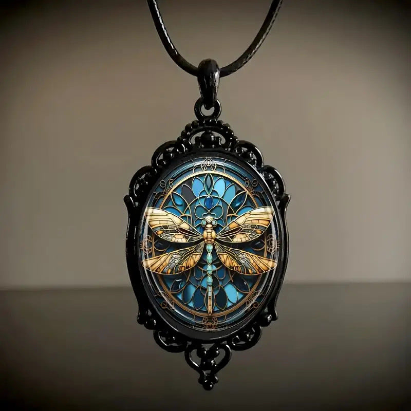 Wholesale Alloy Dragonfly Pendant Necklace Cross Chain Electroplated Men' s Jewelry
