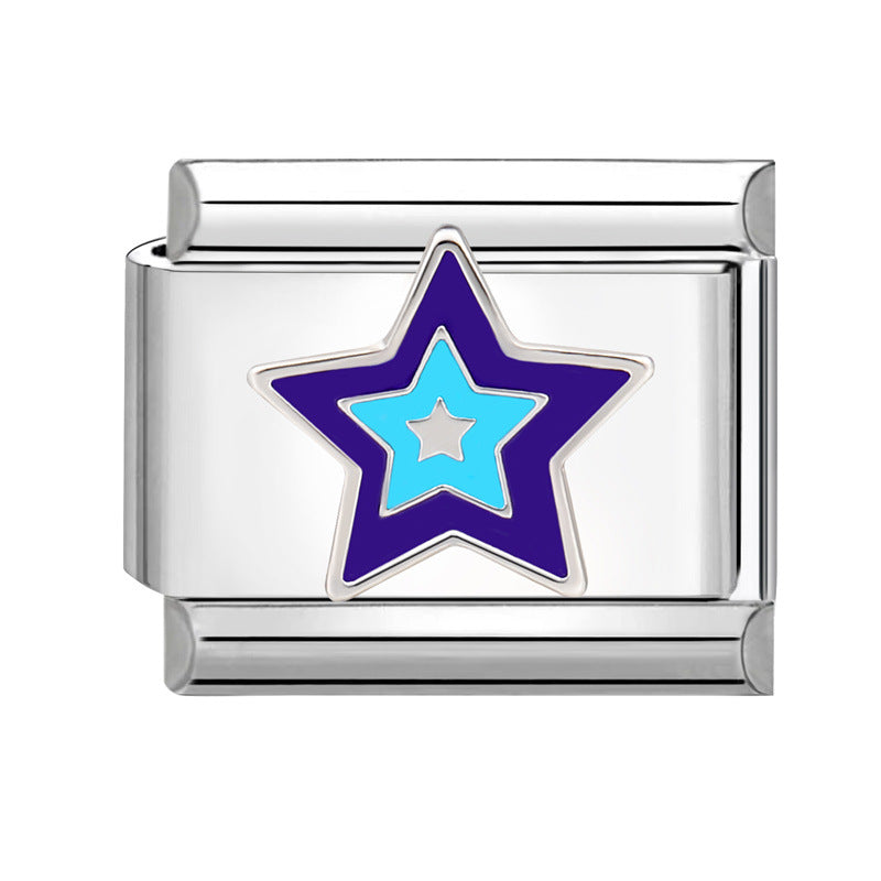 Wholesale Italian Charm Bracelet 9mm DIY Splicing Creative Pattern Stainless Steel Composable Bracelet