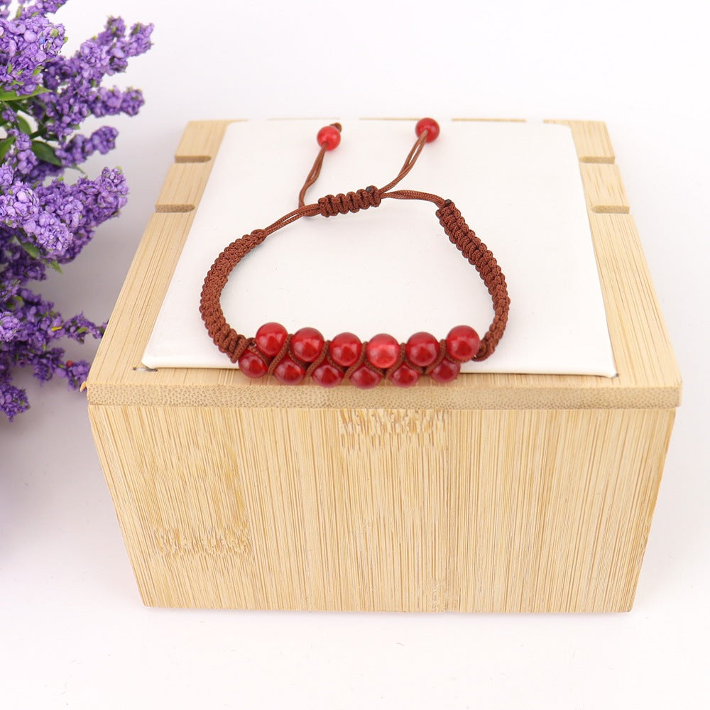 Wholesale Bohemian Handwoven Crystal Double Row Bracelet - Fashion Accessory for Everyday Wear
