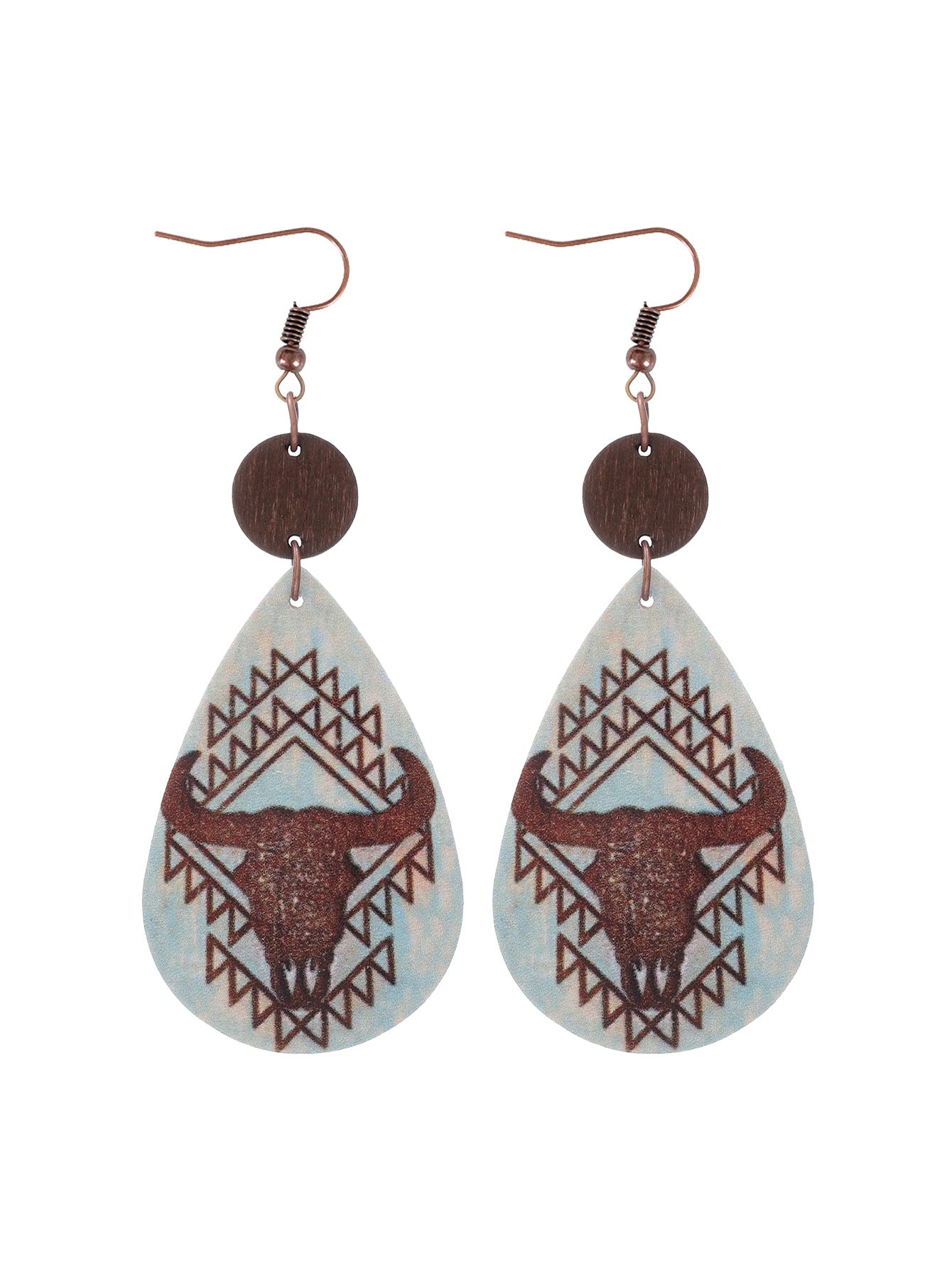 Wholesale  Irregular Graphic Cactus Pattern Leather Earrings