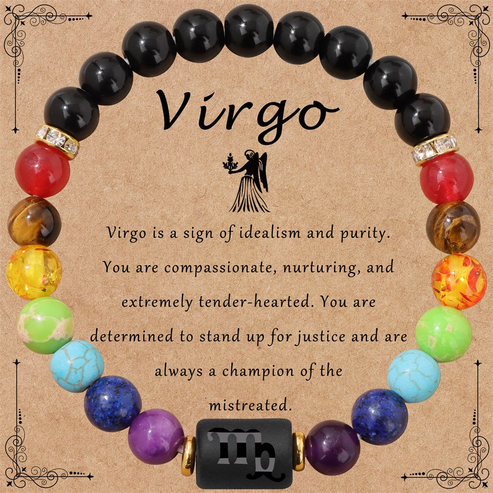 Wholesale 12 Zodiac Smooth Agate Stone Bracelet ACC-BT-YinYi003