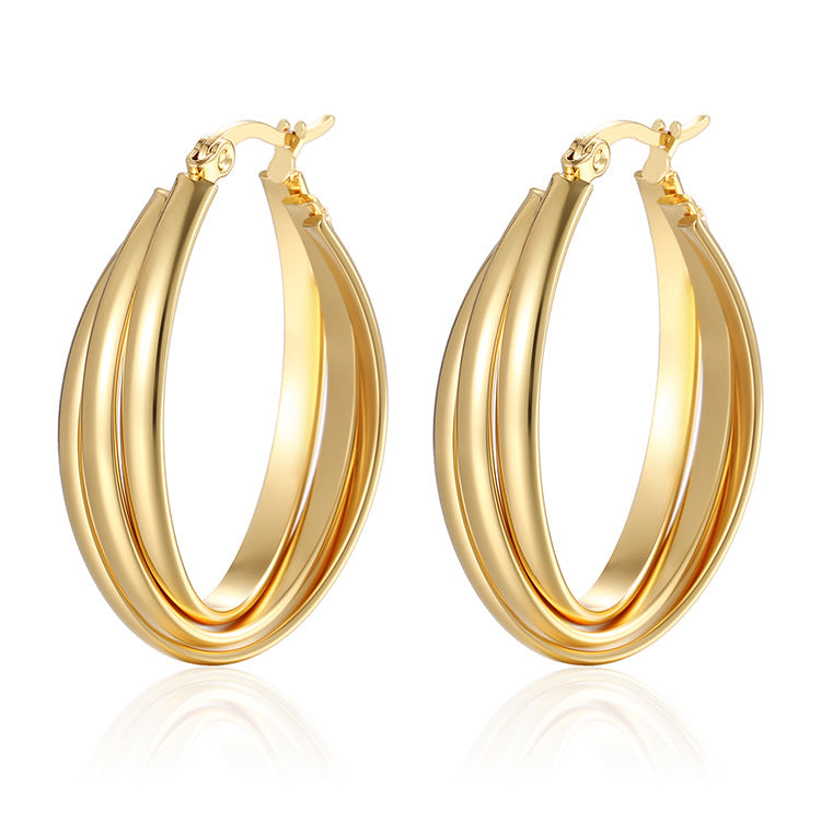 Wholesale Multi-layer stainless steel earrings