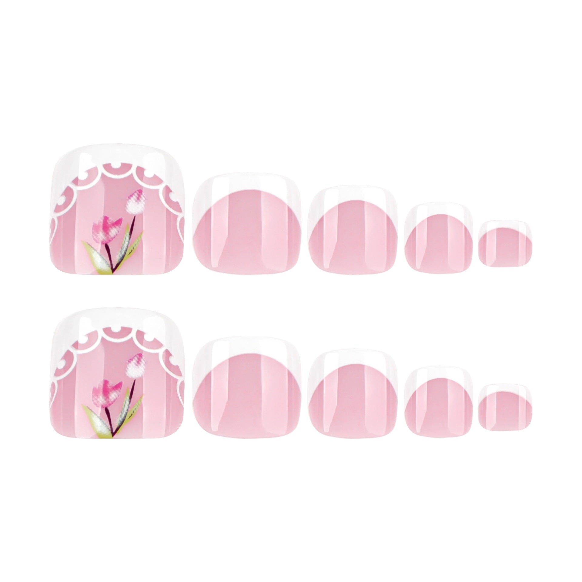 Wholesale 24 Pieces/box White Flower Bow Nails Kits Nail Stickers