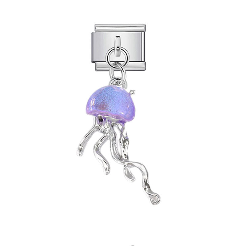 Wholesale Pink Crystal Flower Moon Pendant Charm for DIY Bracelet Watch - Stylish Jewelry Accessory for Women