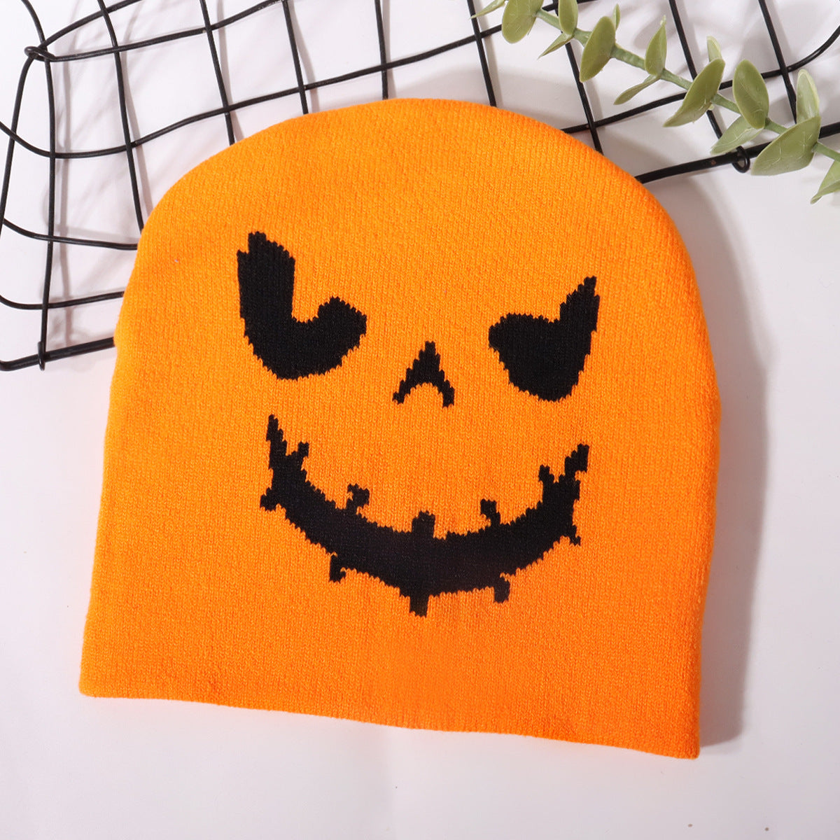 Wholesale Halloween Funny Pumpkin Jacquard Knitted Hat ACC-HT-Junl008