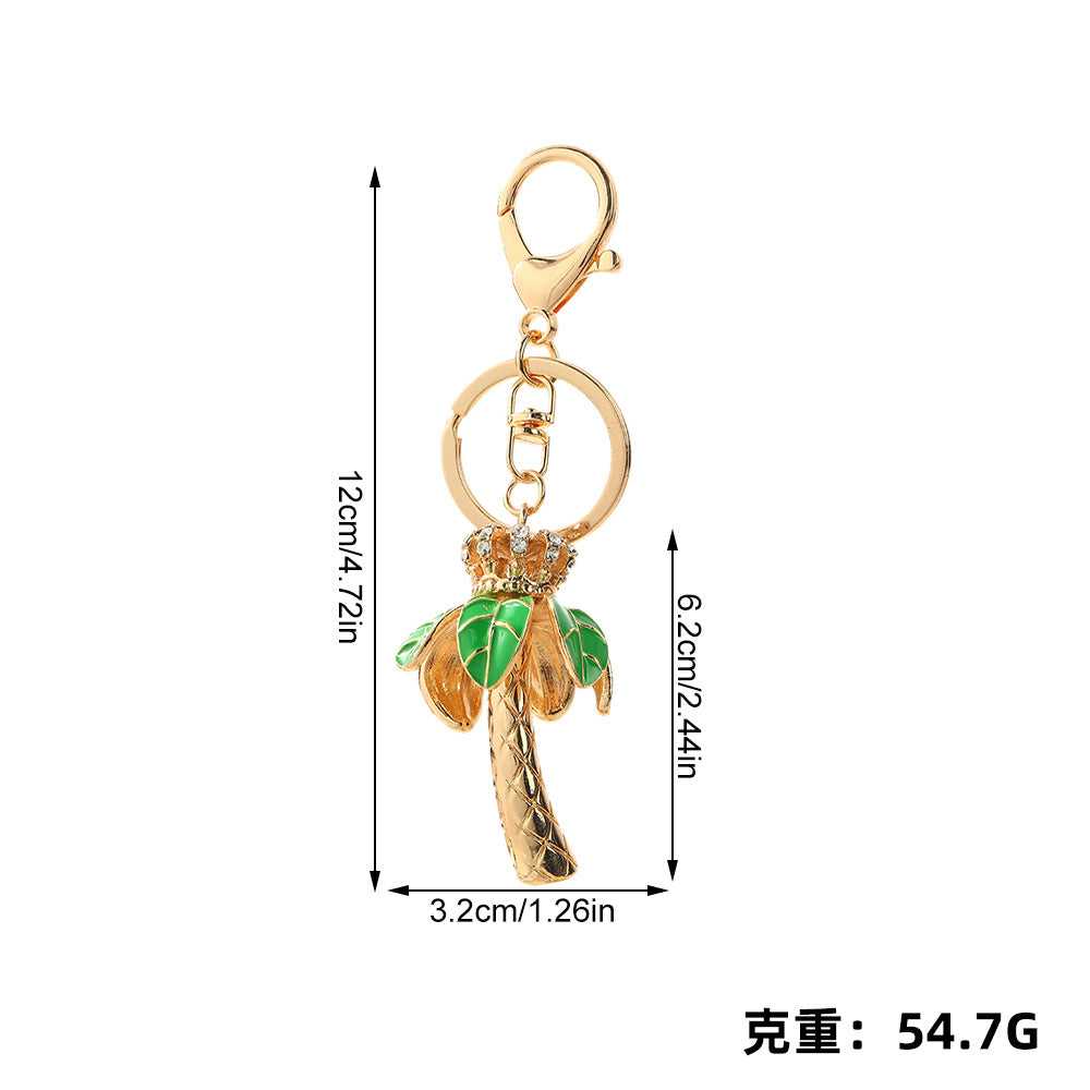 Wholesale Colorful Enamel Zinc Alloy Keychain with Pineapple and Shell Design,  Trendy Bag Charm for Summer