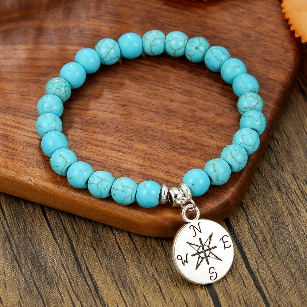 Wholesale Bohemian Turquoise Bracelet with Shell &  Sea Life Pendants - Handmade Jewelry Accessory for Resale