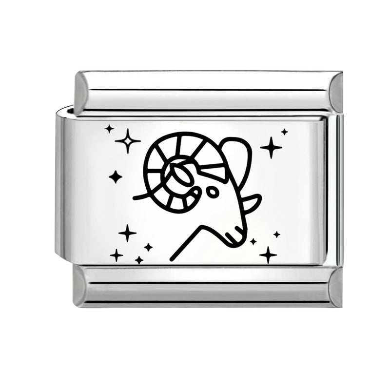 Wholesale 9mm Italian Charm Starter Bracelets DIY Zodiac Stainless Steel Composable Bracelet