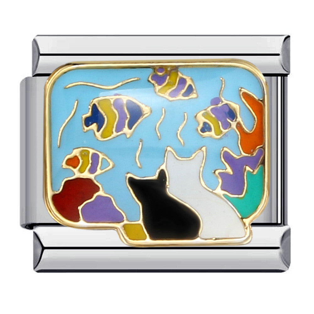 Wholesale Titanium Steel Gold Plated Oil Drop DIY Italian Module Bracelet Italian Charm