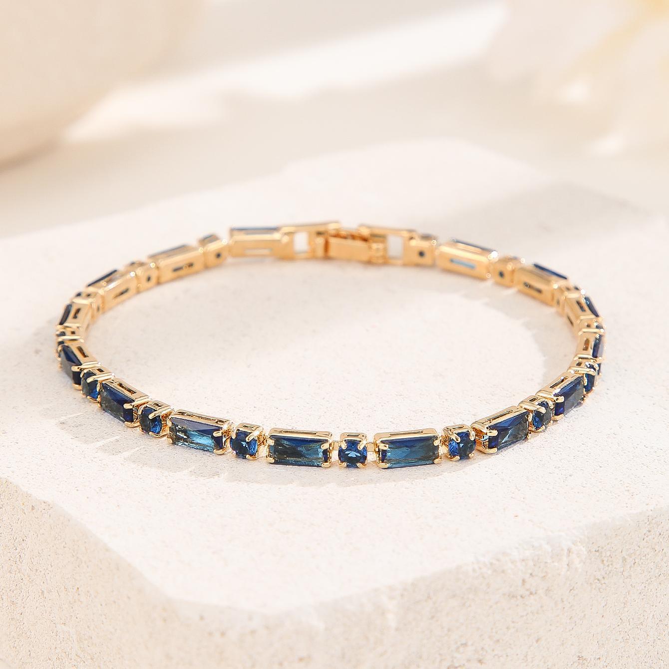 Wholesale Colorful Zircon Geometric Bracelet Fashion Jewelry Accessory Boutique Gift