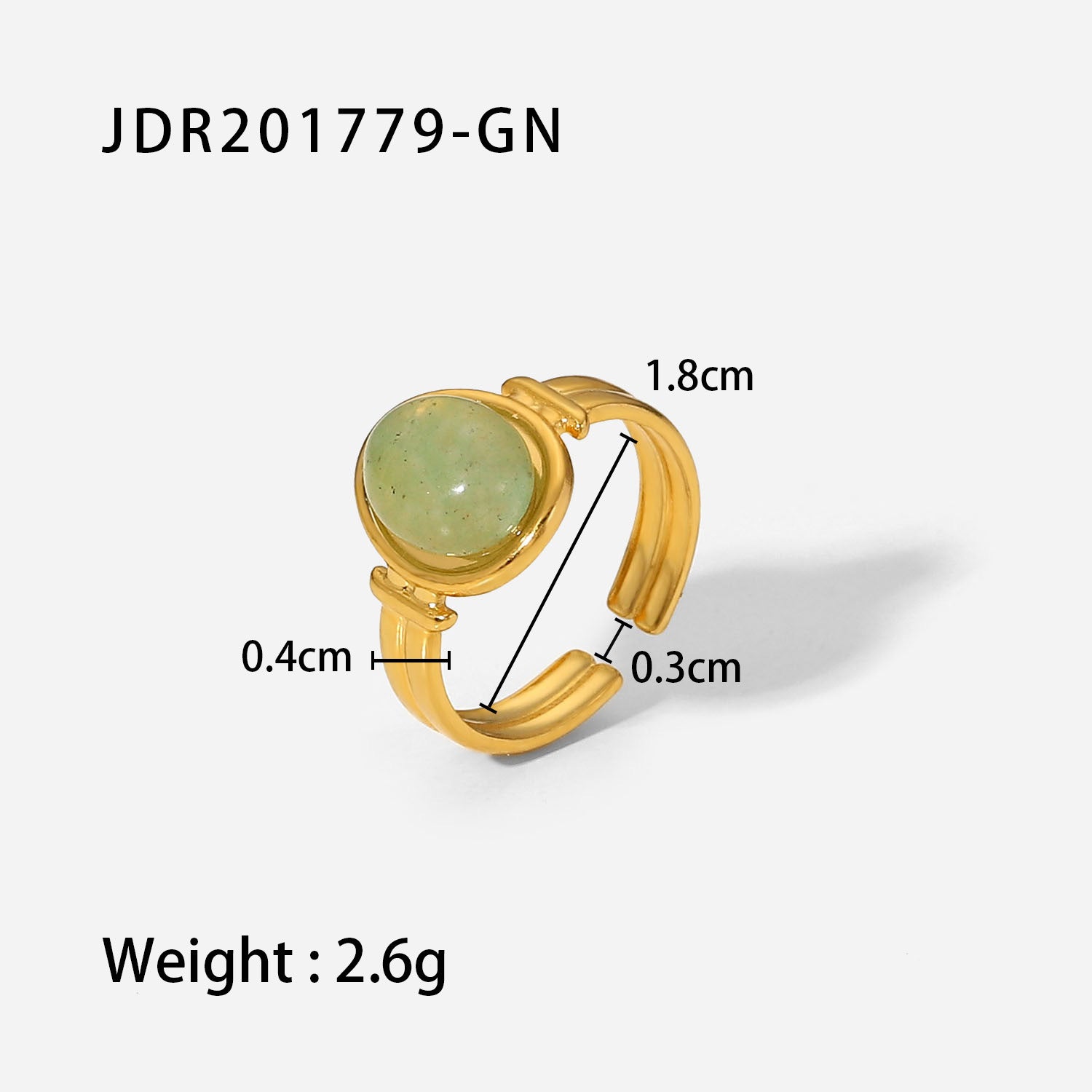 Wholesale Retro Titanium Steel Open Gemstone Ring