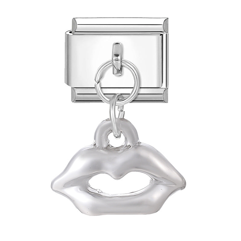 Wholesale 9mm Italian Charm Starter Bracelets DIY Heart Pendant Stainless Steel Composable Bracelet