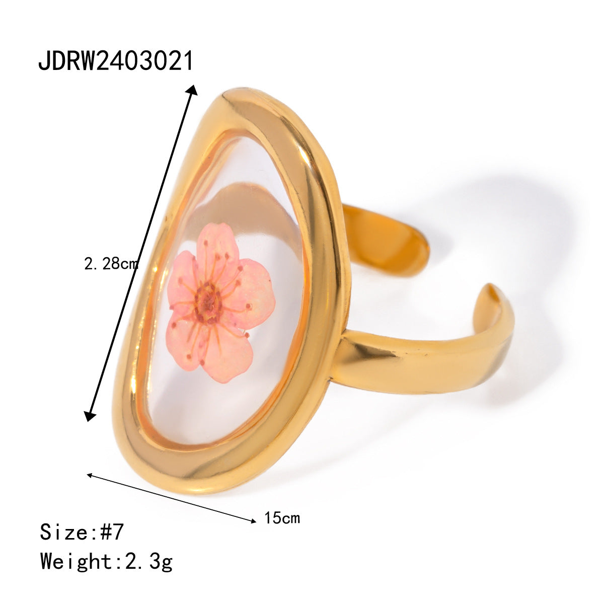 Wholesale 18k Gold Stainless Steel Sunflower Eternal Flower Rings ACC-RS-WanX003    