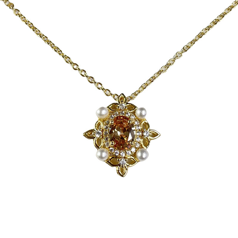 Wholesale inlaid brushed love necklace