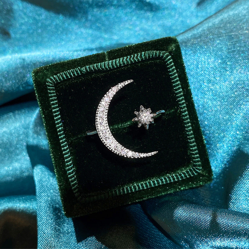 Wholesale s925 sterling silver crescent ring