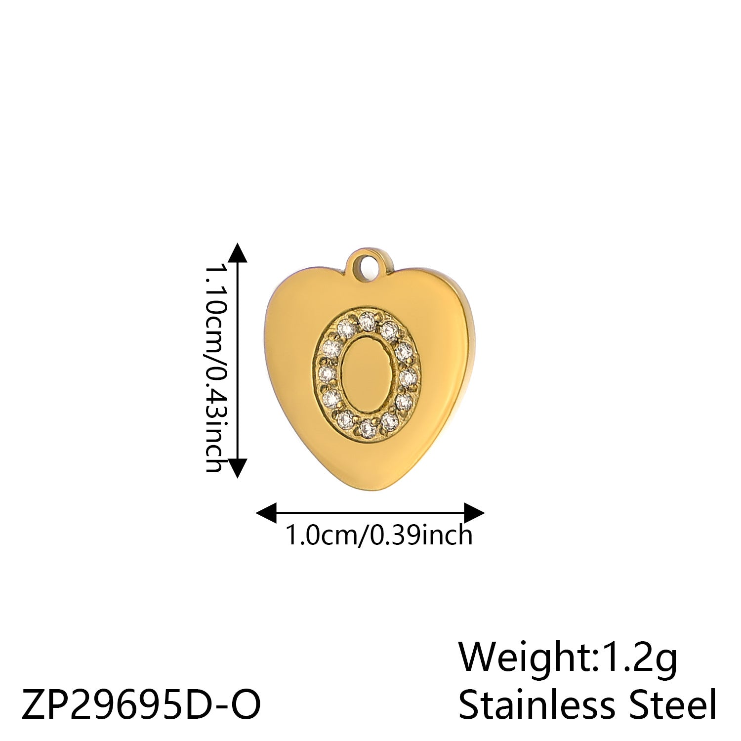 Wholesale Zirconium Love 26 Letter Stainless Steel Pendant