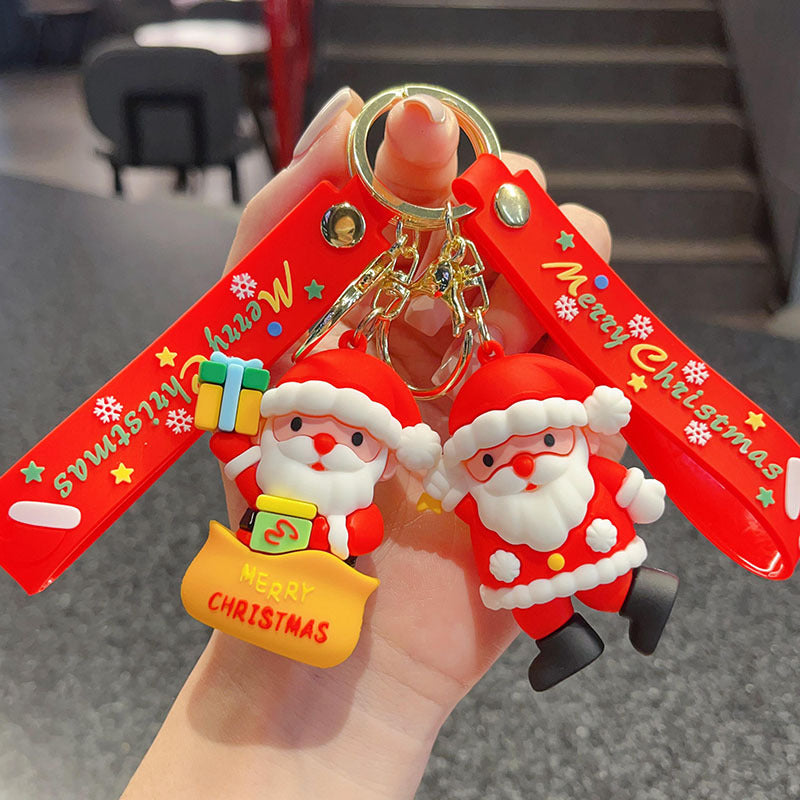Wholesale Christmas  Keychain Cute Tree Elk Sock Pendant Car Key Accessory Gift For Men Women Boutique Resale