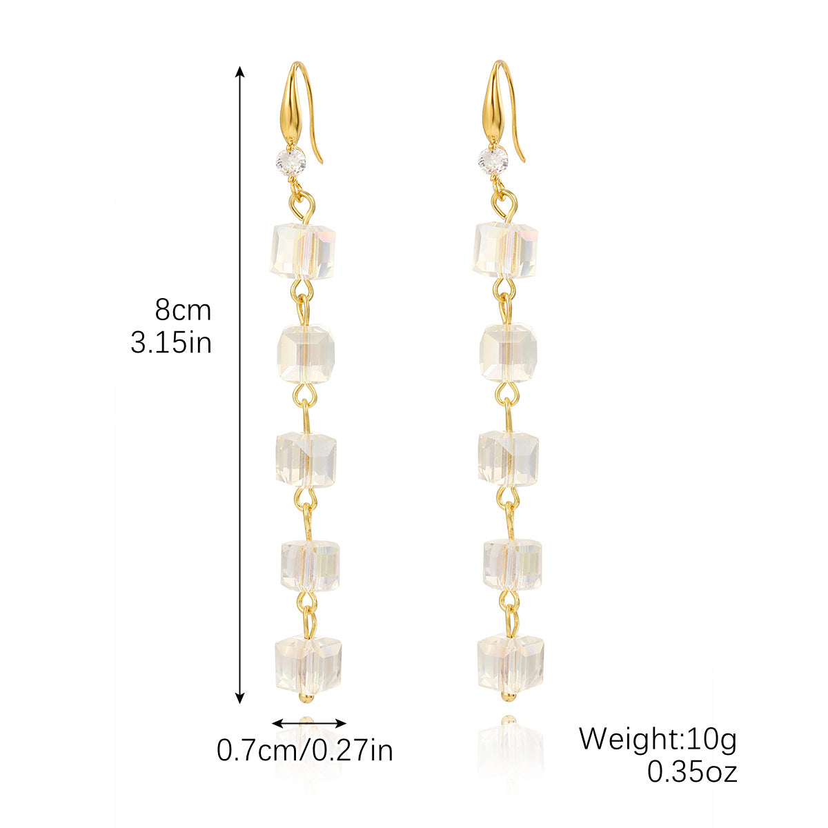 Wholesale  Long Grape Cluster Crystal Earrings  Luxury Zircon Crystal Drop Earrings