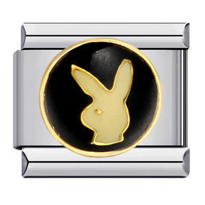 Wholesale Cartoon Italian Modular DIY Bracelet Stainless Steel Black Gold Plated Jewelry Accessory for Boutique Resale