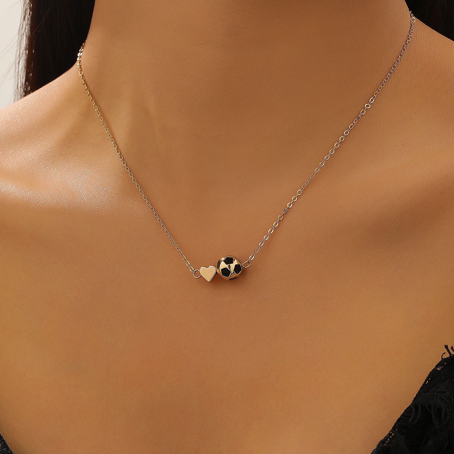 Wholesale Love Basketball Necklace Sports Style Rugby Volleyball Baseball Necklace