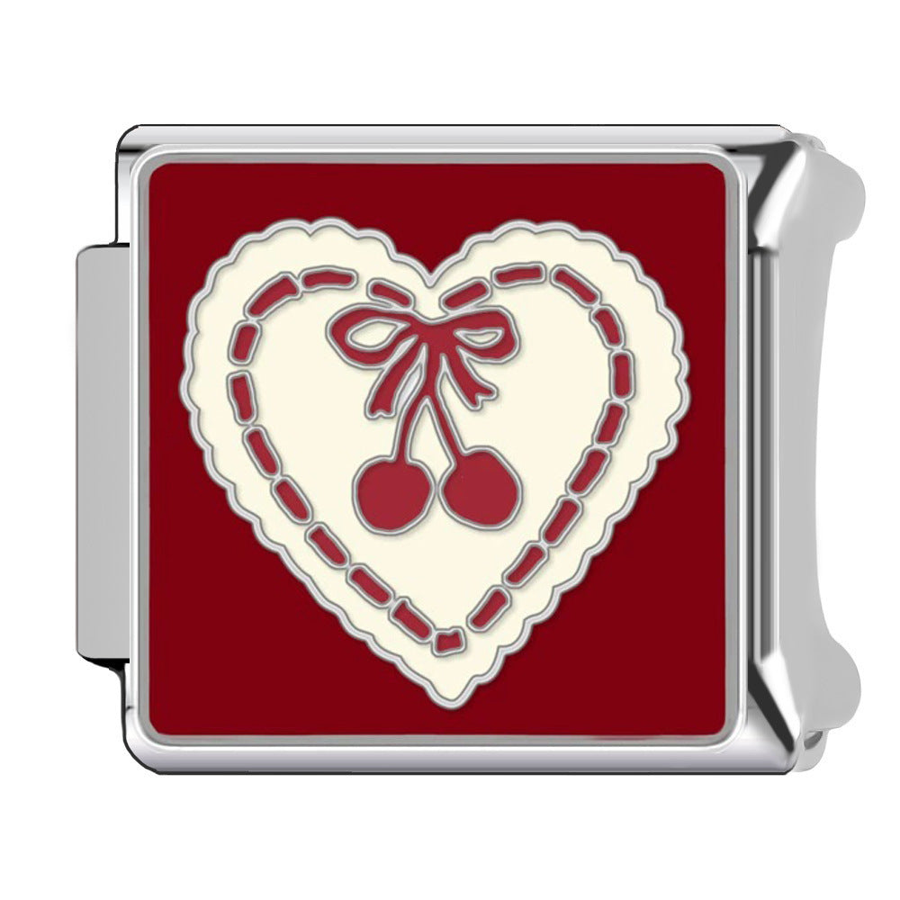 Wholesale Italian Charm Bracelet 9mm DIY Cherry Cute   Creative Stainless Steel Composable Bracelet