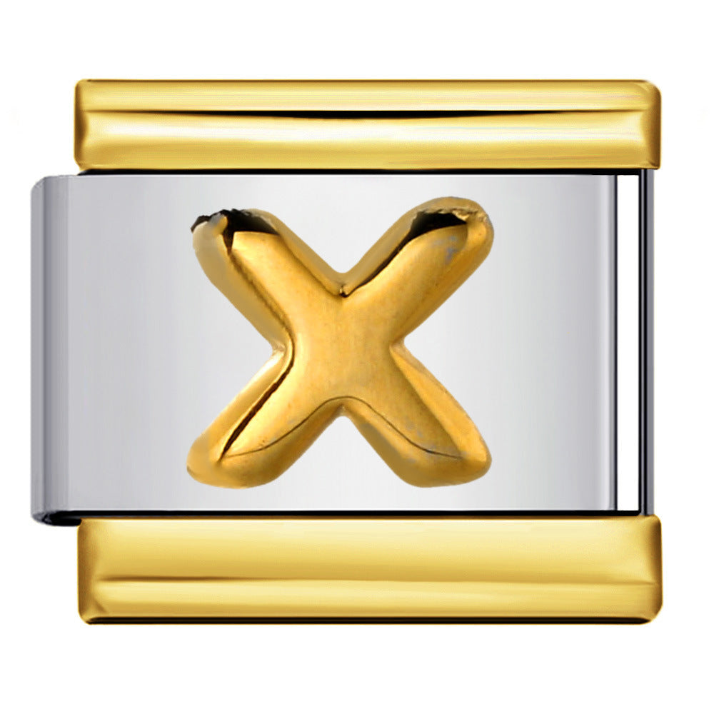 Wholesale Italian Charm Bracelet 9mm DIY Splicing Removable Raised Letters Stainless Steel Composable Bracelet